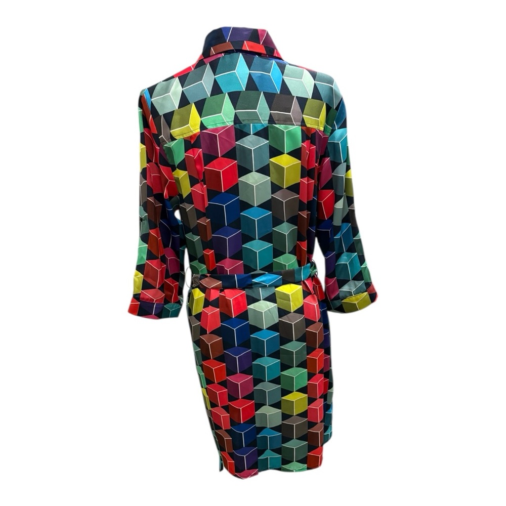 MILLY 100% Silk Sophie Geo-Dress NWT 
size Medium - Picture 10 of 13